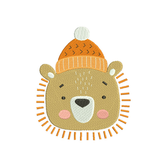 Winter bear machine embroidery designs - 110049