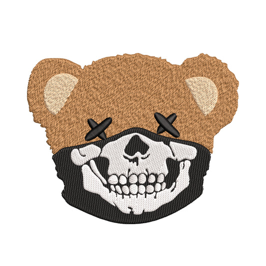 Bear in mask embroidery designs - 110064