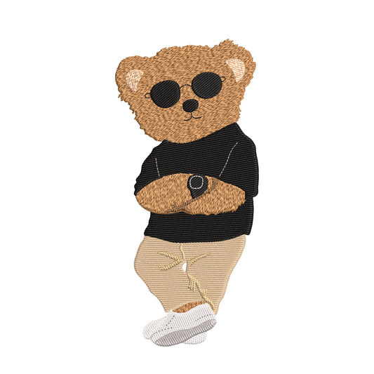 Cool fashion bear embroidery designs