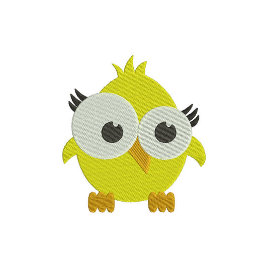 Cute yellow bird machine embroidery designs - 120011