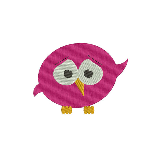 Cute pink bird embroidery designs - 120036