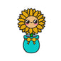 Cute vase of sunflower embroidery designs flowers - 12062402