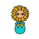 Cute vase of sunflower embroidery designs flowers - 12062402