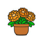 A vase of orange marigolds embroidery designs flowers - 12062403