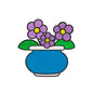 A vase of purple violets embroidery designs flowers - 12062406