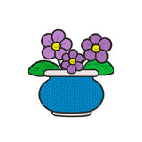 A vase of purple violets embroidery designs flowers - 12062406