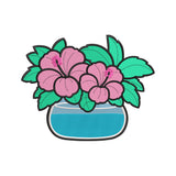 A vase of tropical hibiscus embroidery designs flowers - 12062409