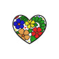 Flowers heart embroidery designs of machine - 12062410