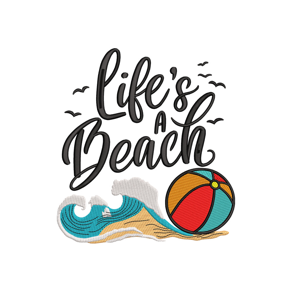 Lif's a beach embroidery designs of machine - 12062414