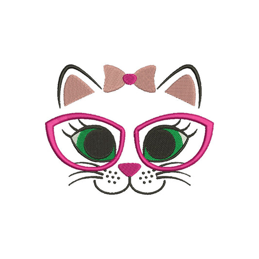 Cat face machine embroidery designs - 140001