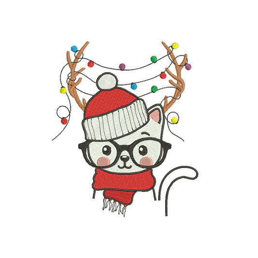 Cat christmas machine embroidery designs - 140002