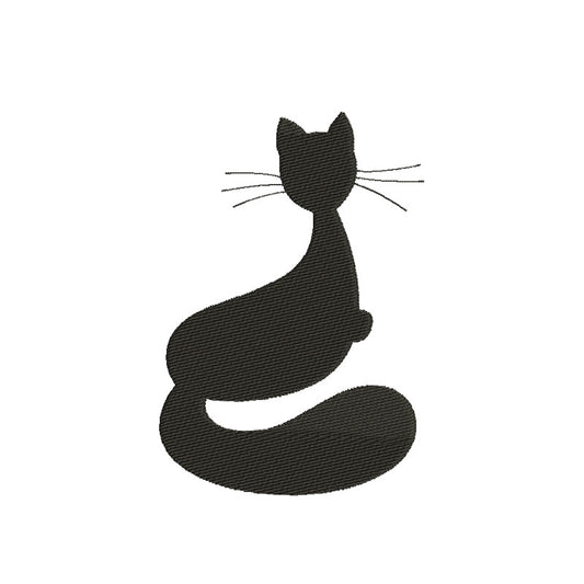 Cat silhouette machine embroidery designs - 140005