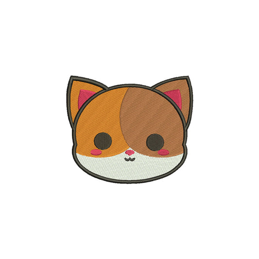 Cute Cat face machine embroidery designs - 140026