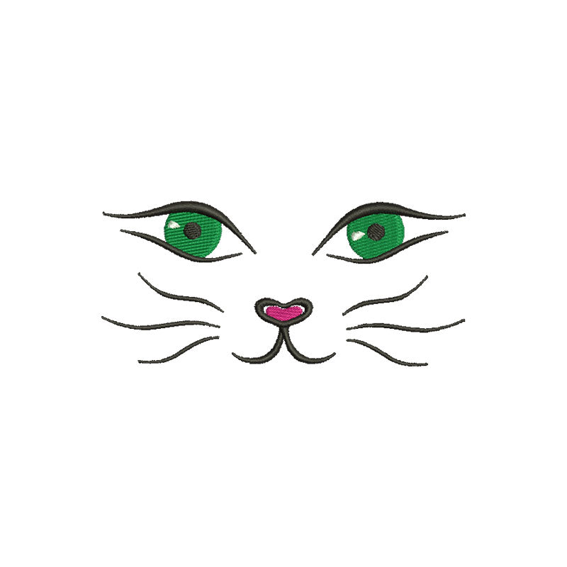 Cat face machine embroidery designs - 140048