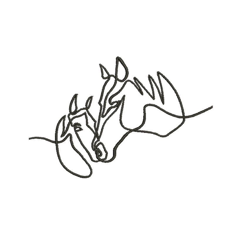 One Line Horse machine embroidery designs - 170062