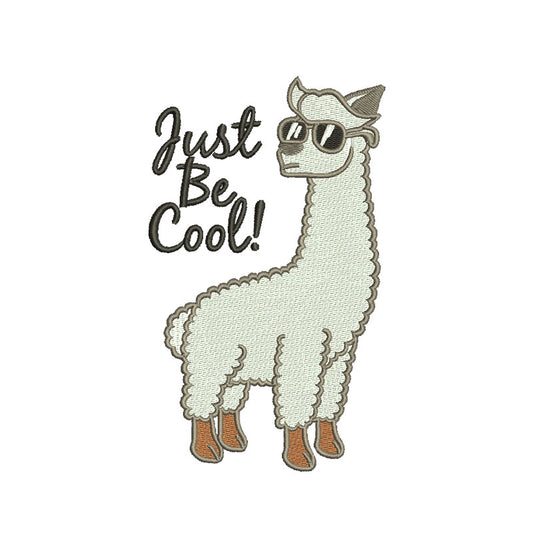 Just be cool Llama embroidery designs - 170069