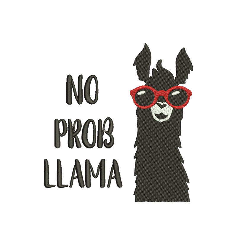 No Prob Llama Embroidery Designs For Machine - 170075