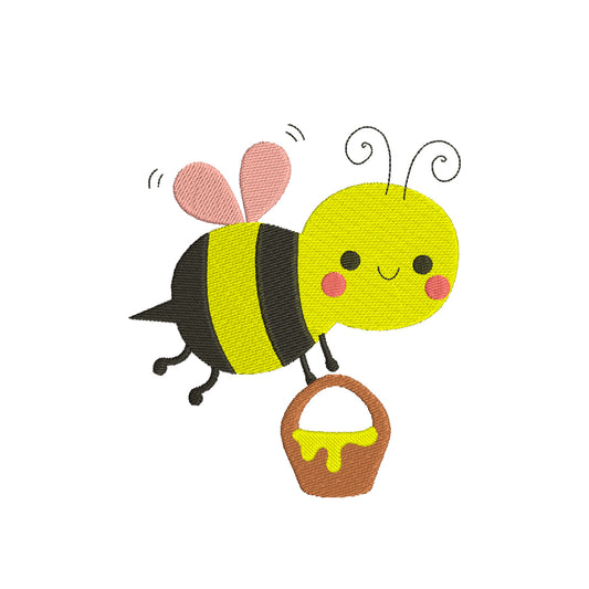 Cute Bee machine embroidery designs - 170124