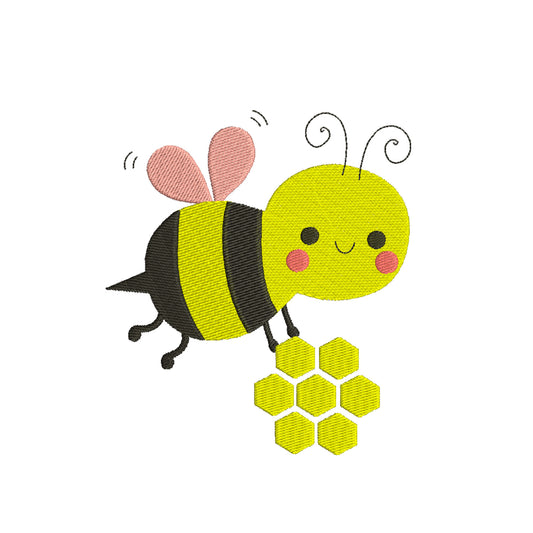 Bee Machine Embroidery Designs Digital File - 170126