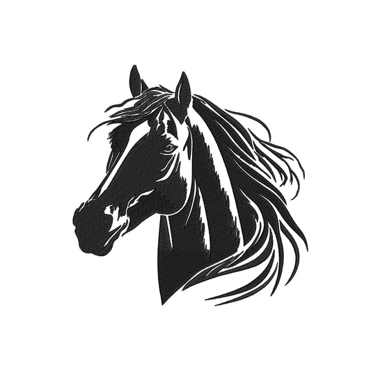Horse embroidery designs for machine in silhouette - 170131