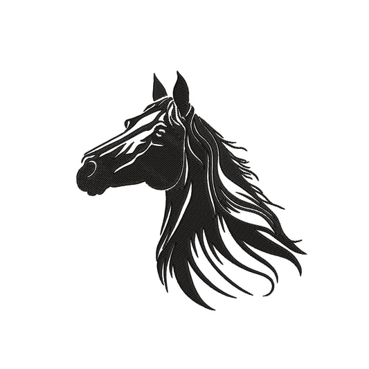 Horse silhouette embroidery design for machine - 170132