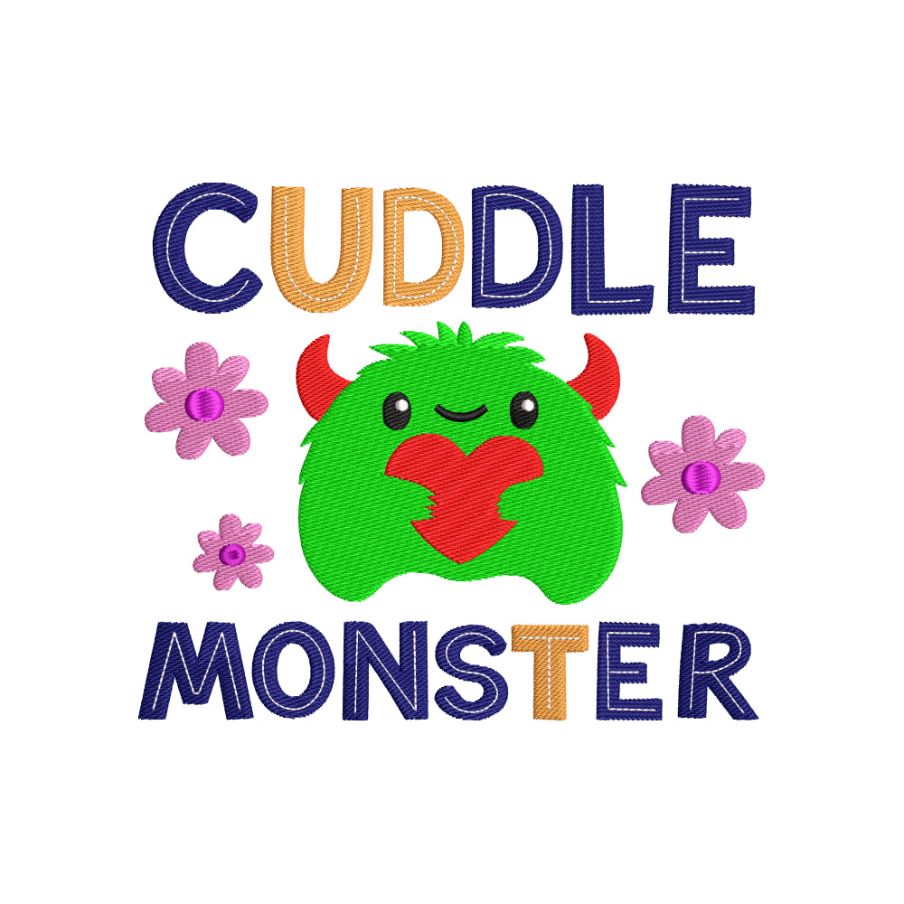 Cuddle monster embroidery designs for machine - 17062406