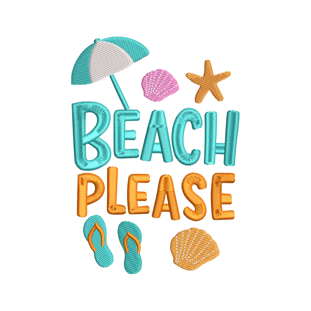 Beach please embroidery designs for machine - 17062407