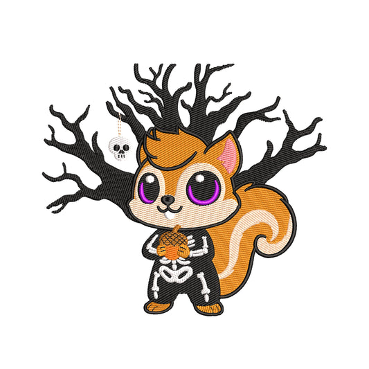 Halloween embroidery designs for machine squirrel - 18042401