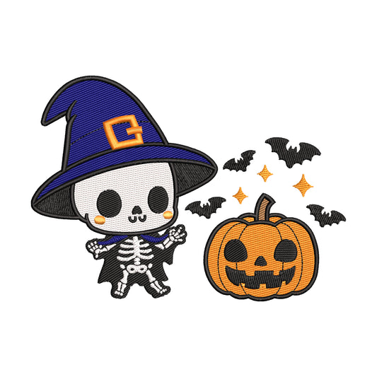 Little skeleton embroidery designs halloween - 18042403