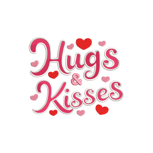 Hugs & kisses embroidery designs for machine - 18062402