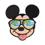 Mickey Mouse with Beach Sunglasses Embroidery Design - 190414