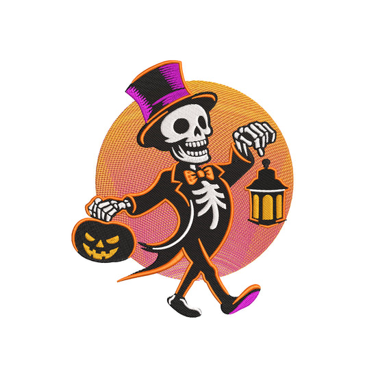 Funny Skeleton embroidery designs halloween - 19042402