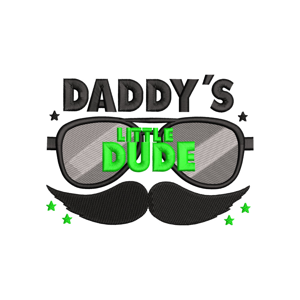 Daddy's little dude embroidery design for machine - 19062401