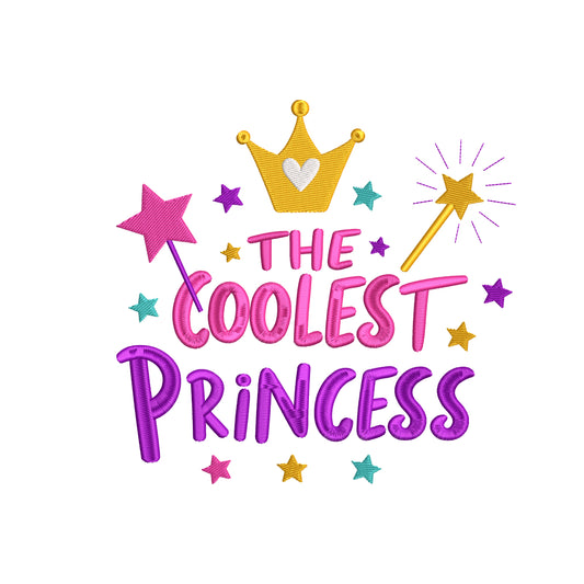 The coolest princess embroidery design for machine - 19062406