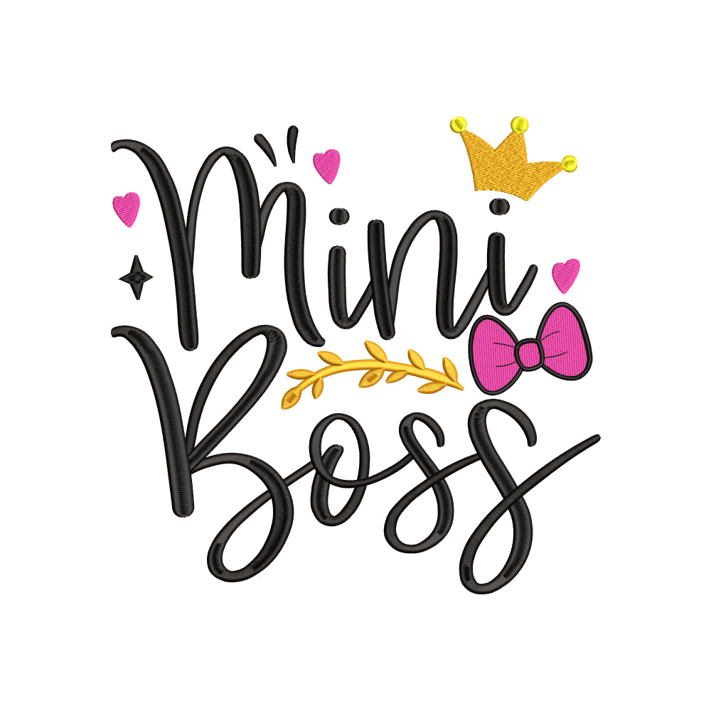 Mini boss embroidery designs for machine - 19062411