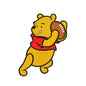 Winnie the Pooh playing football embroidery design - 191104