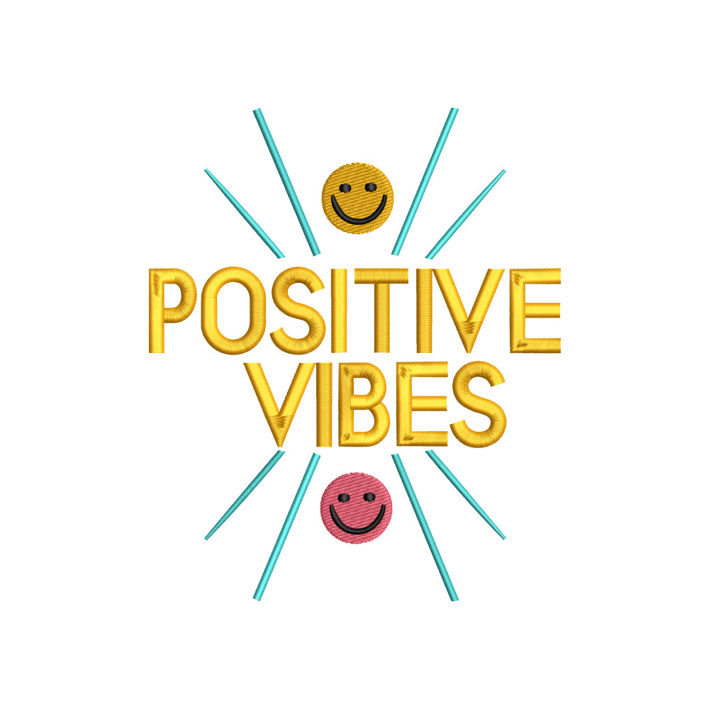 Positive vibes embroidery designs for machine - 20062407