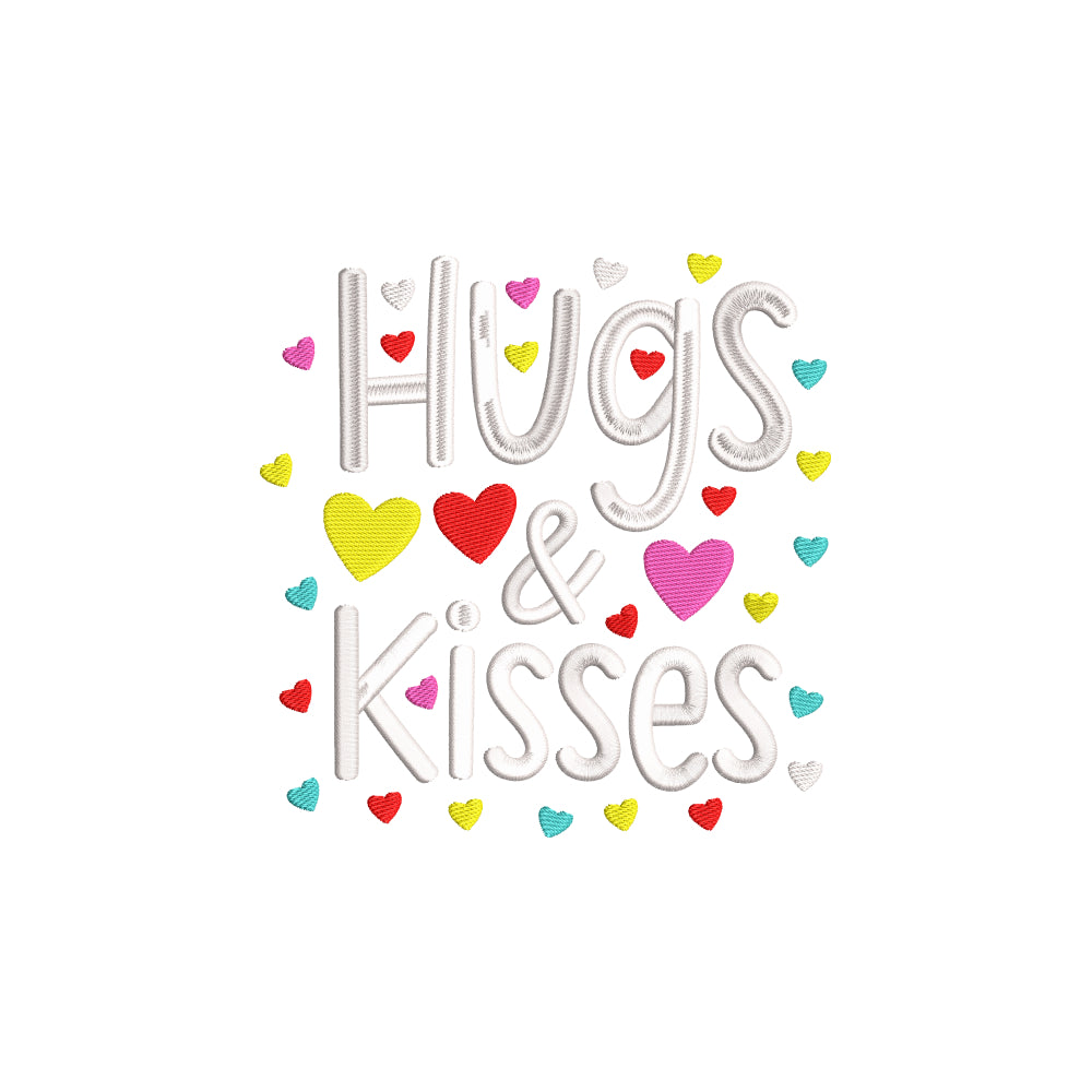 Hugs & kisses embroidery designs for machine - 21062401