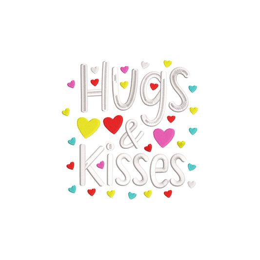 Hugs & kisses embroidery designs for machine - 21062401