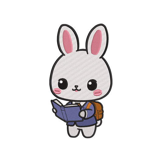 Bunny back to school embroidery designs for machine - 21062407