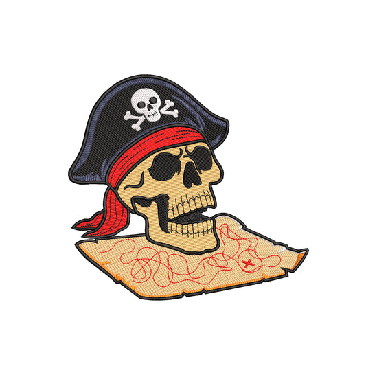 Pirate skull embroidery designs Halloween - 23042404