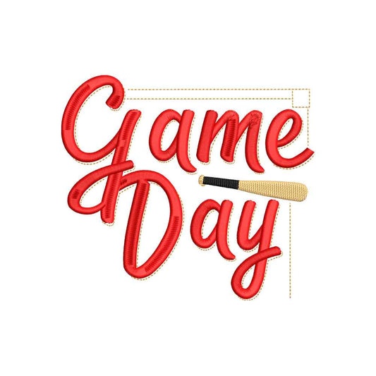 Baseball Game Day Sports Quote Embroidery Design – 23062405