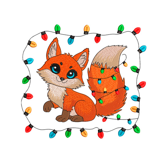 Christmas fox embroidery designs for machine - 231009