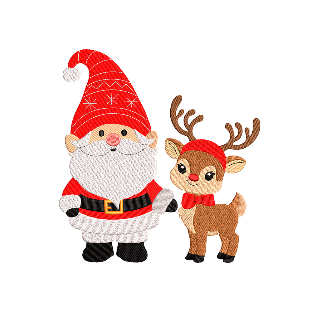 Santa Christmas embroidery designs deer - 231014