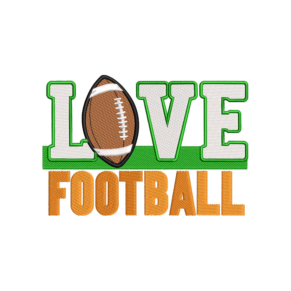 Love American Football Sports Quote Embroidery Design - SG26062418