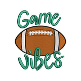 Game Vibes American Football Sports Quote Embroidery Design – SG26062419