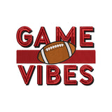 Game Vibes American Football Sports Quote Embroidery Design – SG27062401