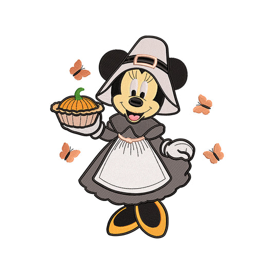 Thanksgiving day minnie embroidery designs - 271010