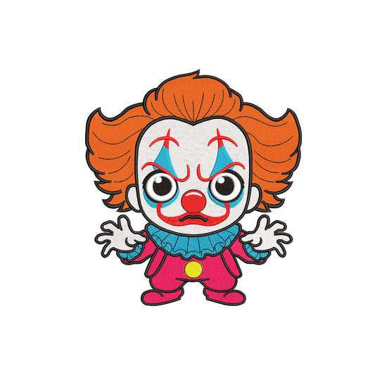 Spooky clown embroidery designs Halloween file - 28042401