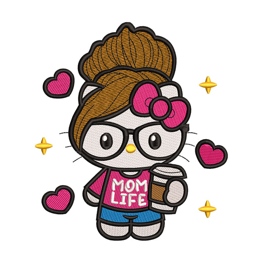 Hello Kitty Mom Life Embroidery Design - 310309
